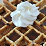chocolate chip waffle with whipped cream