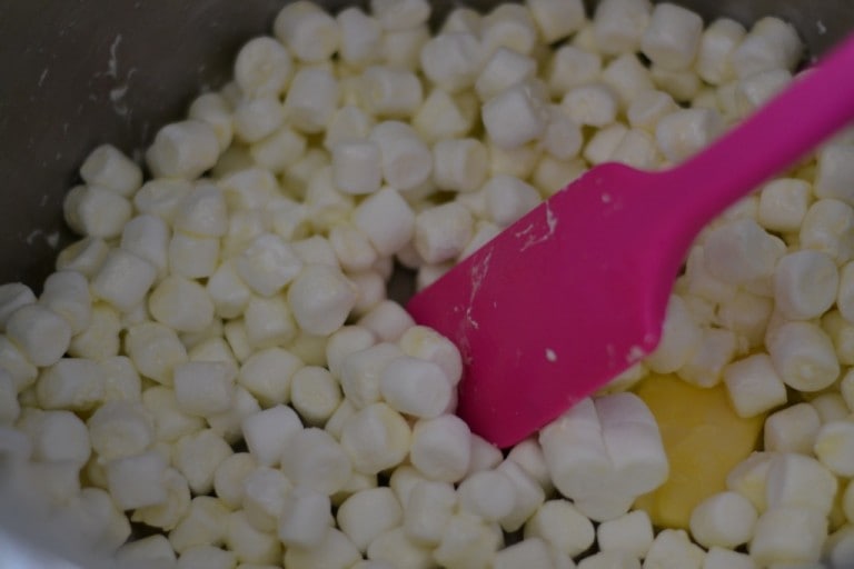 Melting butter and marshmallows