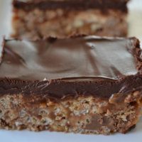 rice crispy treats with chocolate icing