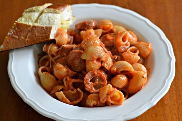 Italian Sausage Bake and piece of French bread