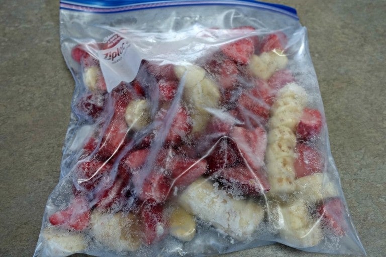 Simple Strawberry Banana Smoothie Frozen strawberries and bananas