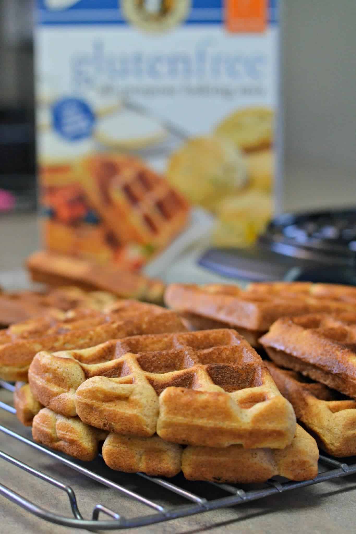 Gluten-Free Waffles on a wire rack