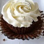 chocolate cupcake with vanilla buttercream frosting
