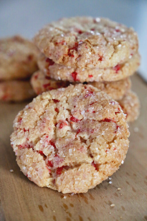 Stack of peppermint sugar cookies
