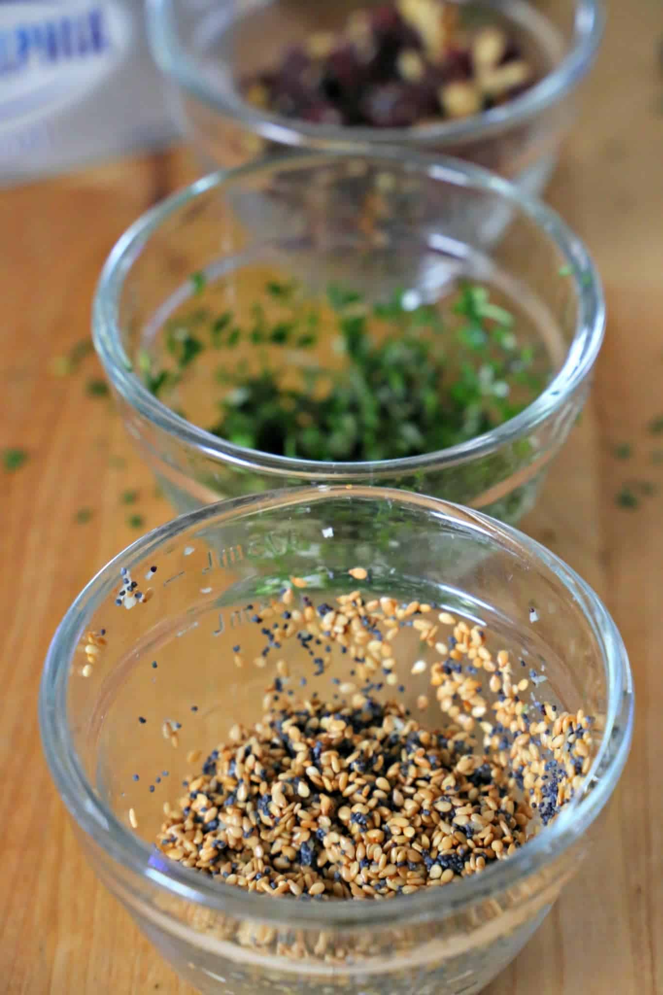 Savory Cheeseball Ingredient Bowls