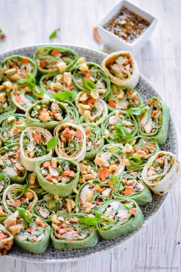 Thai Peanut Chicken Wraps.