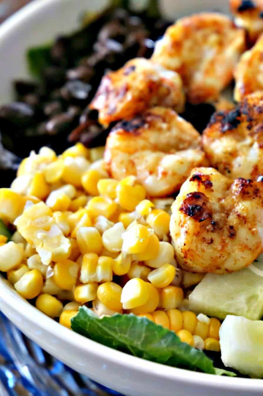 Baja Shrimp Salad with Roasted Corn
