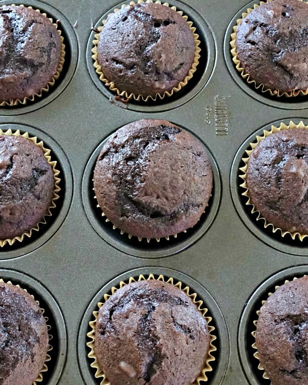 Chocolate Cupcakes in muffin pan