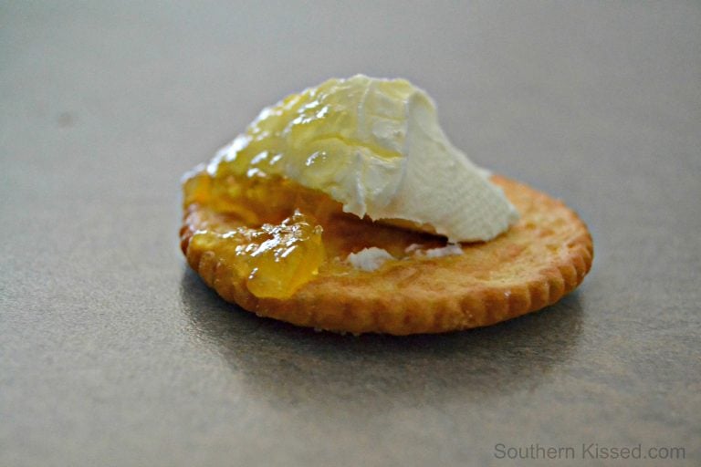 Pineapple Habanero Jelly on a cracker