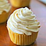 Lemon cupcake topped with homemade icing.