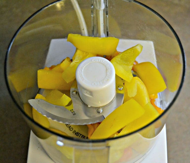 bell peppers in a food processor