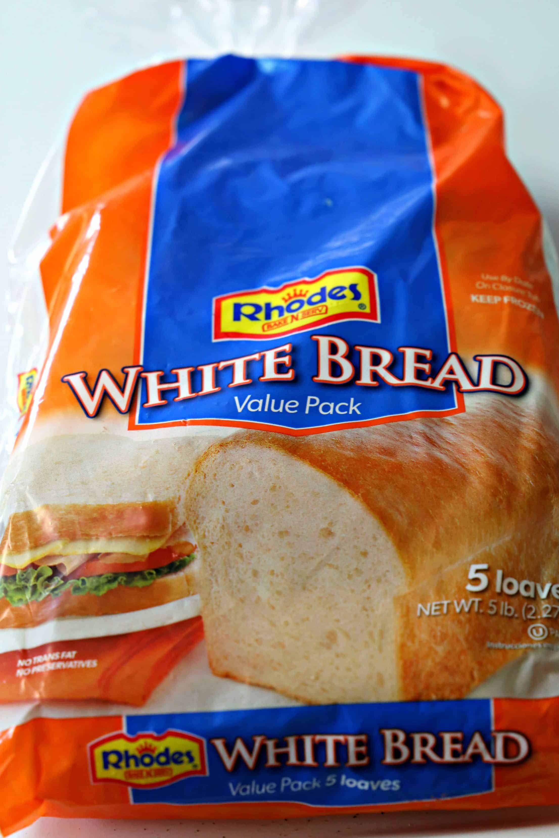 Loaves of Rhodes White Bread.