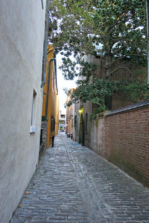 Old cobblestone alley in Charleston