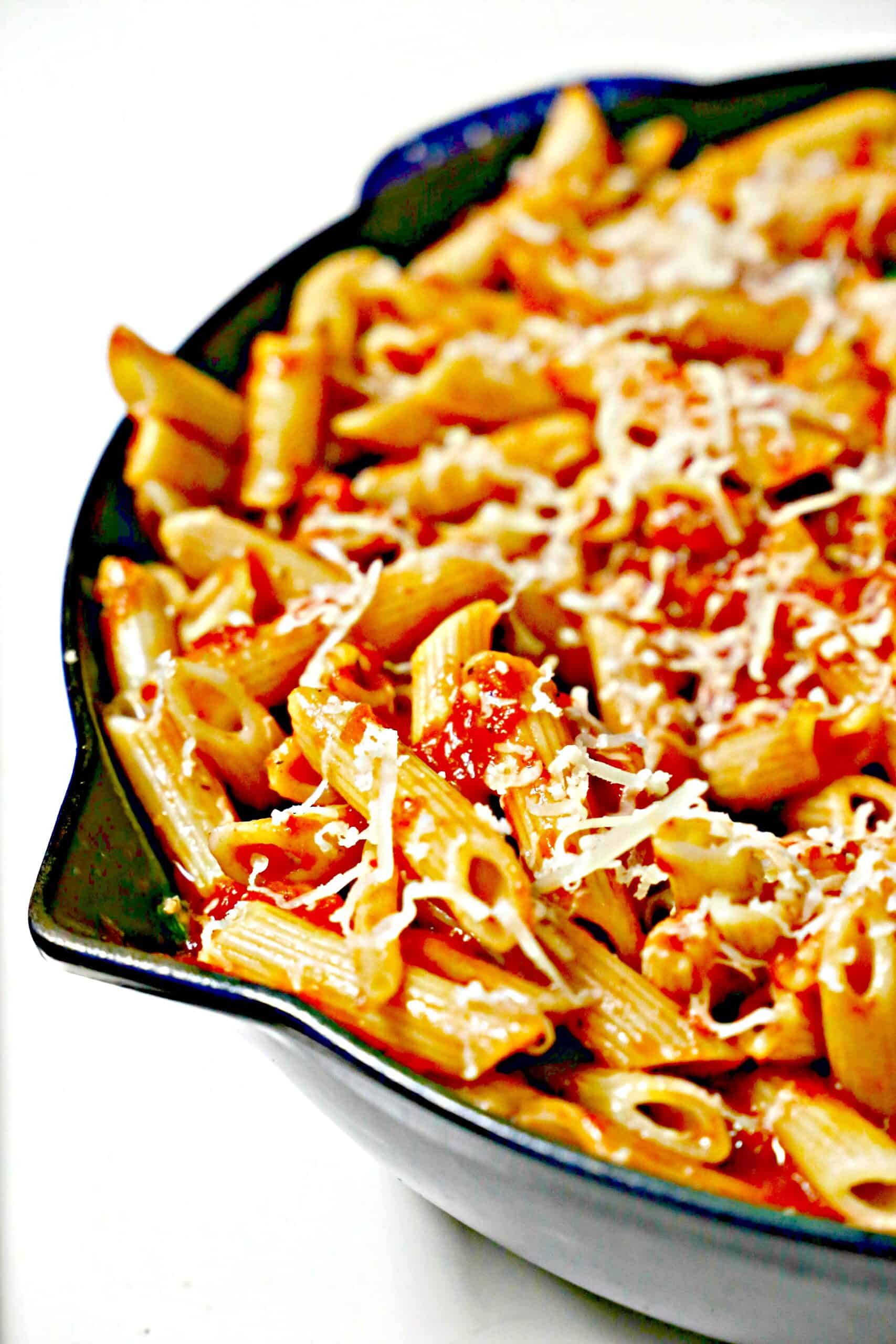 skillet of spicy arrabiata