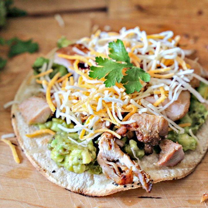 Grilled Chicken Tostada With Roasted Poblano Guacamole