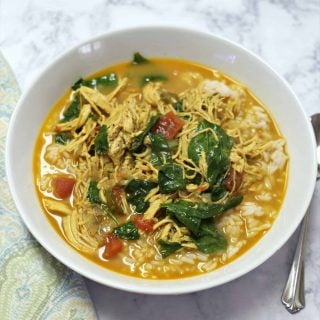 bowl chicken curry soup
