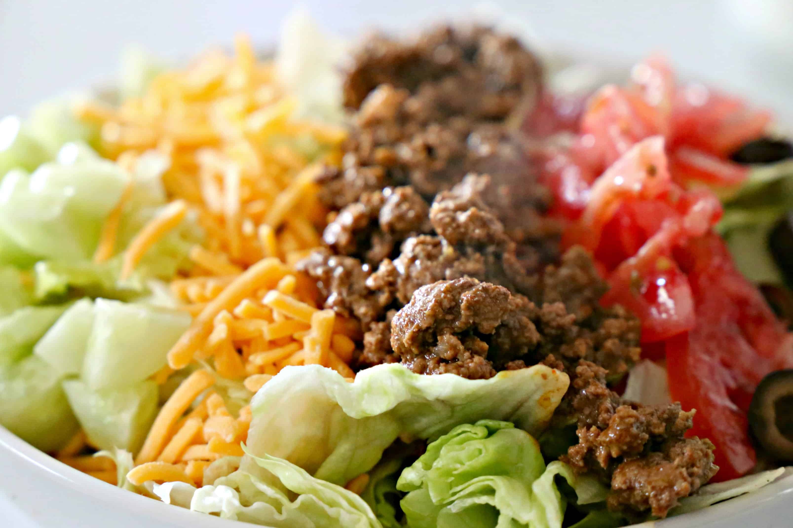 Doritos Cool Ranch Taco Salad Close up of Doritos Taco Salad.