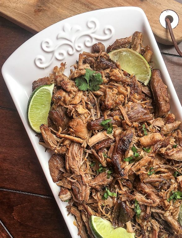 platter of pork carnitas