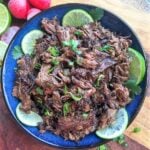 platter of Mexican shredded beef