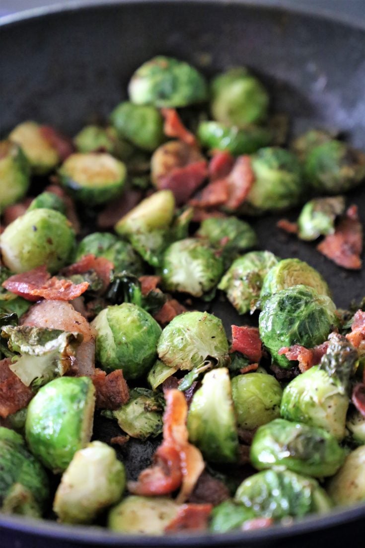 Pan-Roasted Brussels Sprouts & Bacon