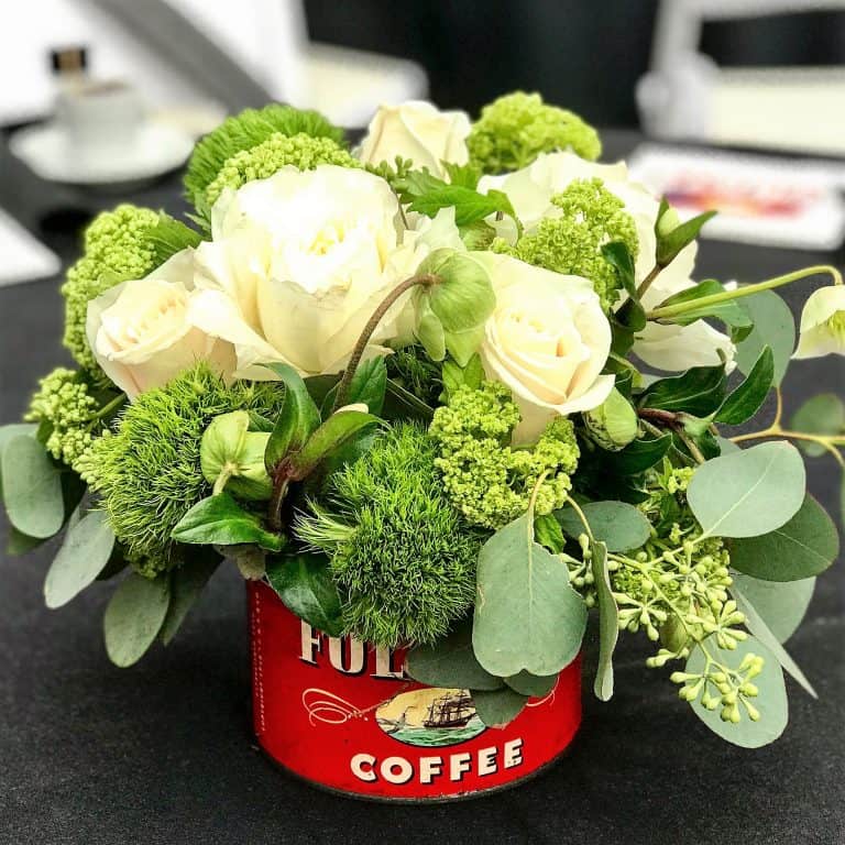 antique can of Folgers coffee with flowers antique can of Folgers coffee with flowers