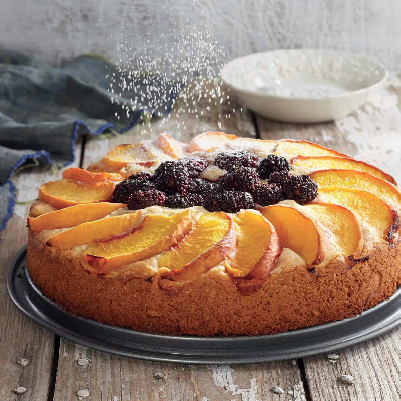 Photography by Mark Boughton Gibbs-Smith/May 2019 Blackberry Peach Buckle cake