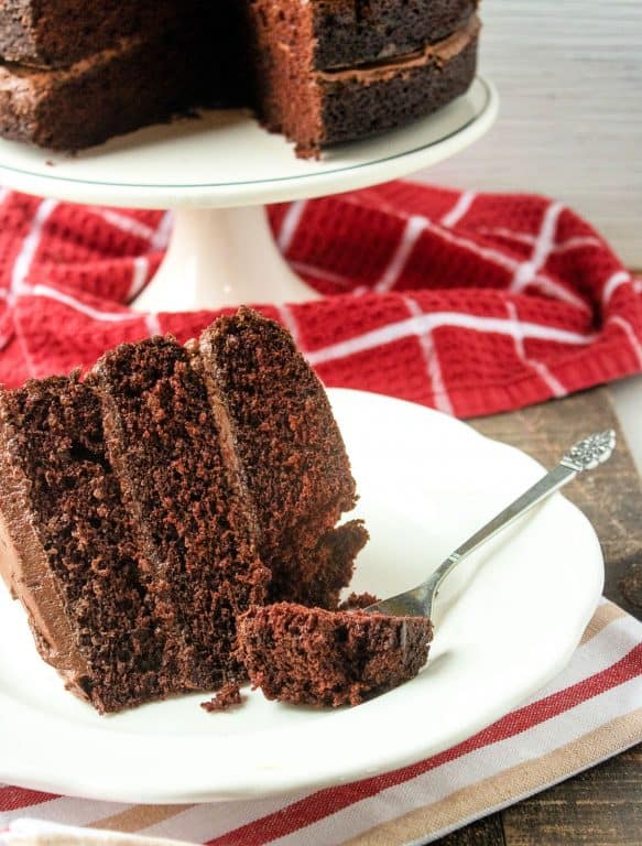 chocolate layer cake with chocolate buttercream