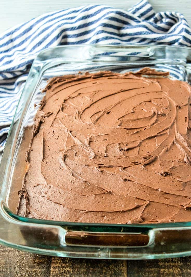 Yellow Sheet Cake with Chocolate Frosting