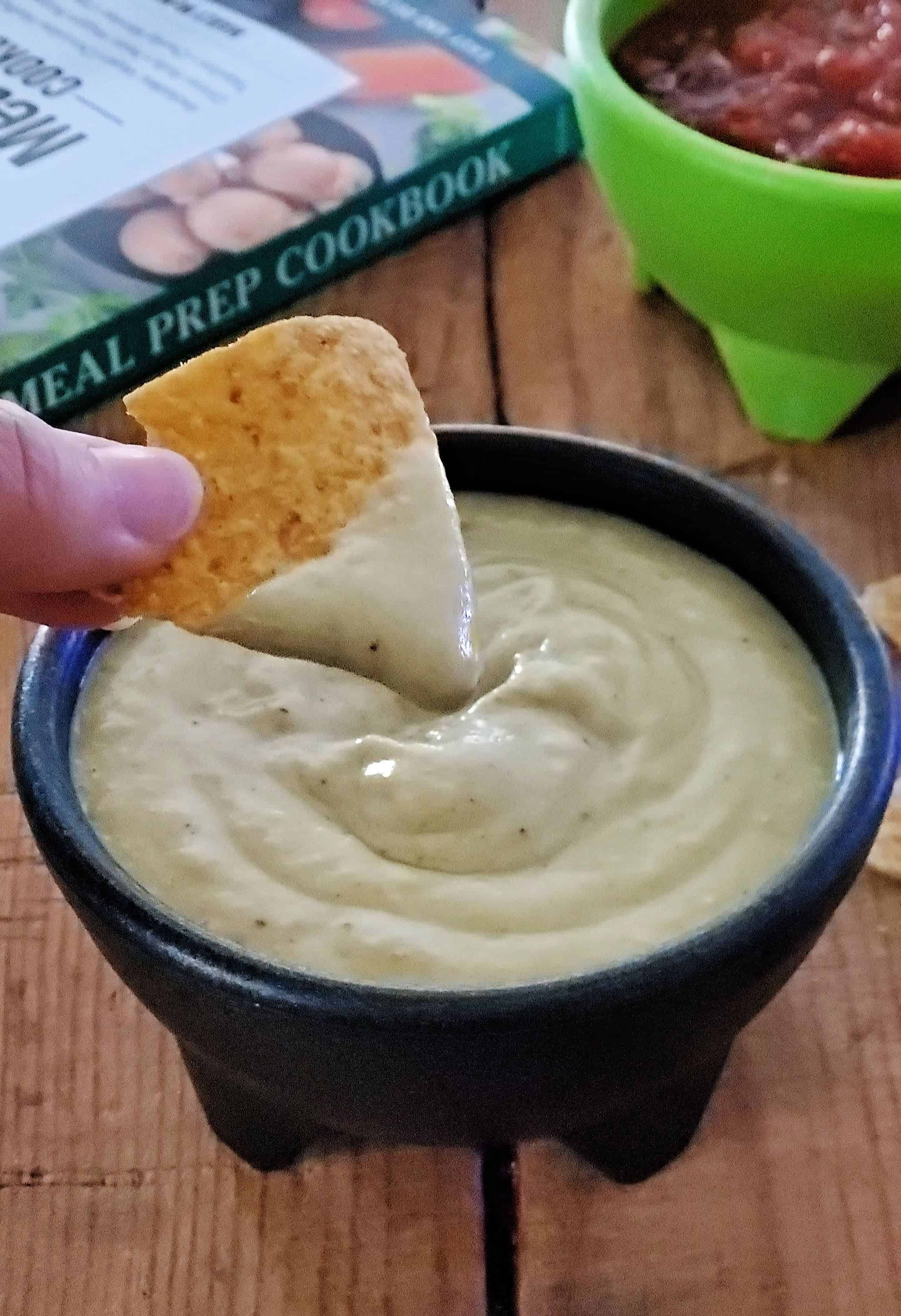 Chips and vegan queso