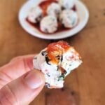 pizza fat bite with marinara sauce