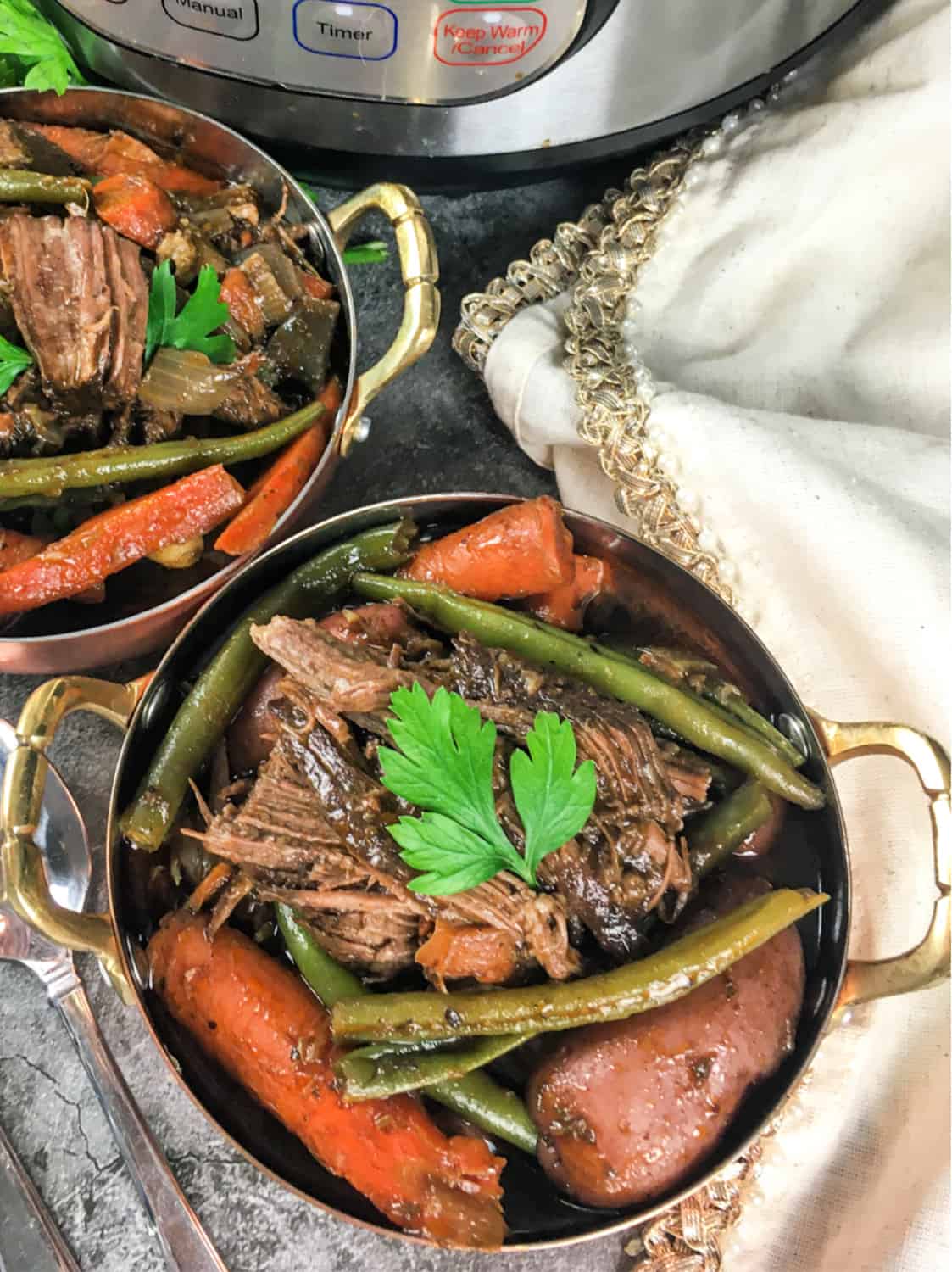 Pot roast made in an Instant Pot.