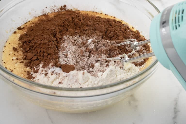blending brownie batter
