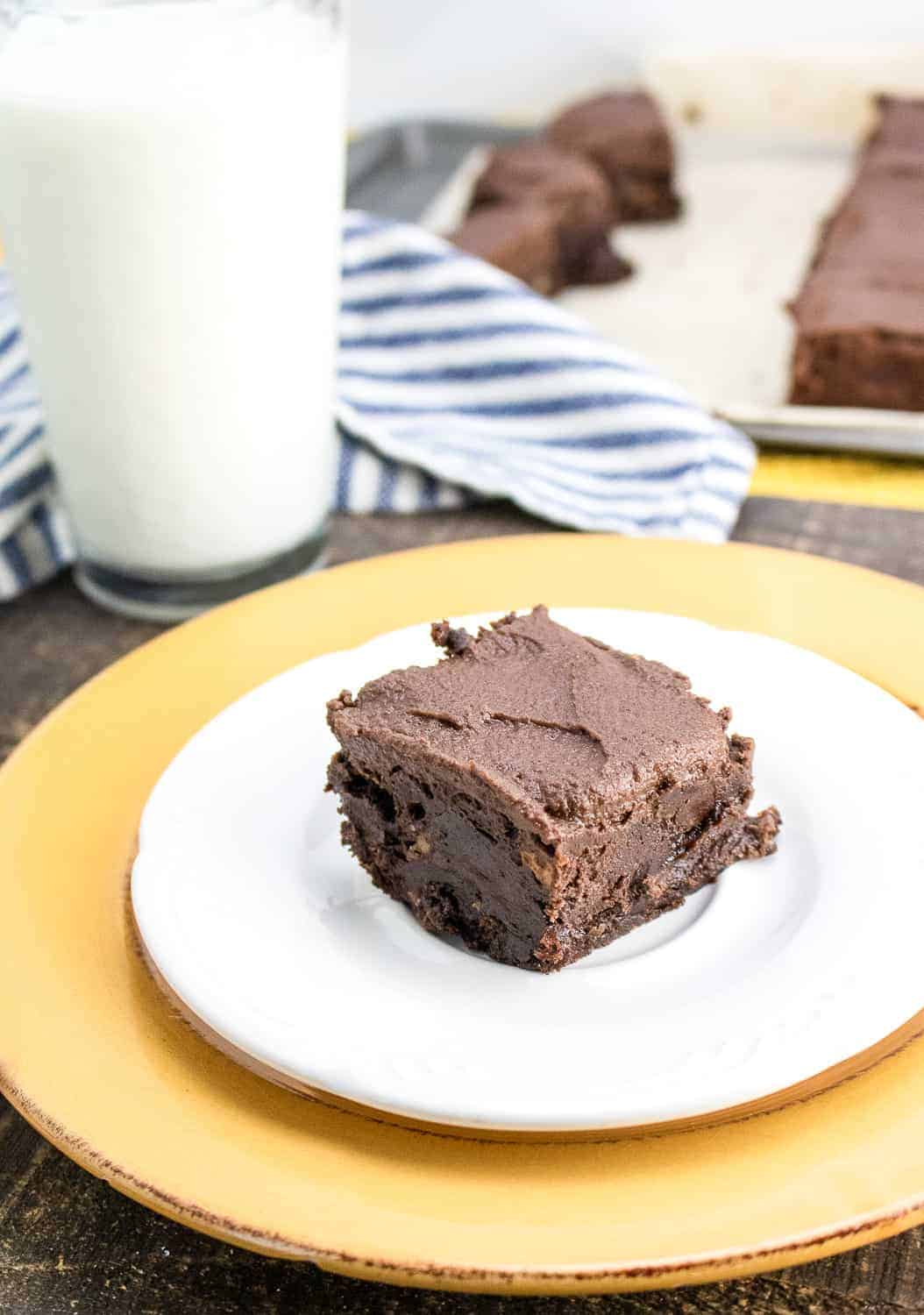 chocolate brownie on a plate