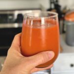 glass of homemade carrot juice