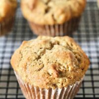 banana nut muffins on a wire rack