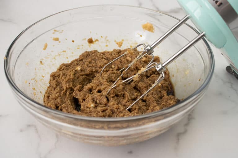 blending cookie dough
