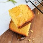 two pieces of cornbread