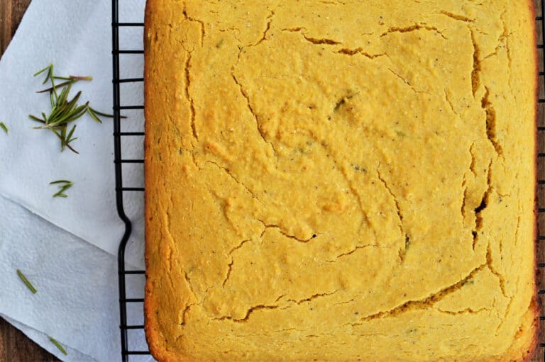 pan of cooked cornbread