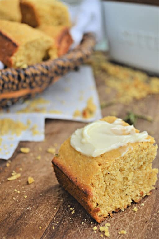 cornbread with butter