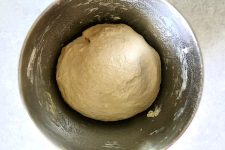 fresh pizza dough in a bowl