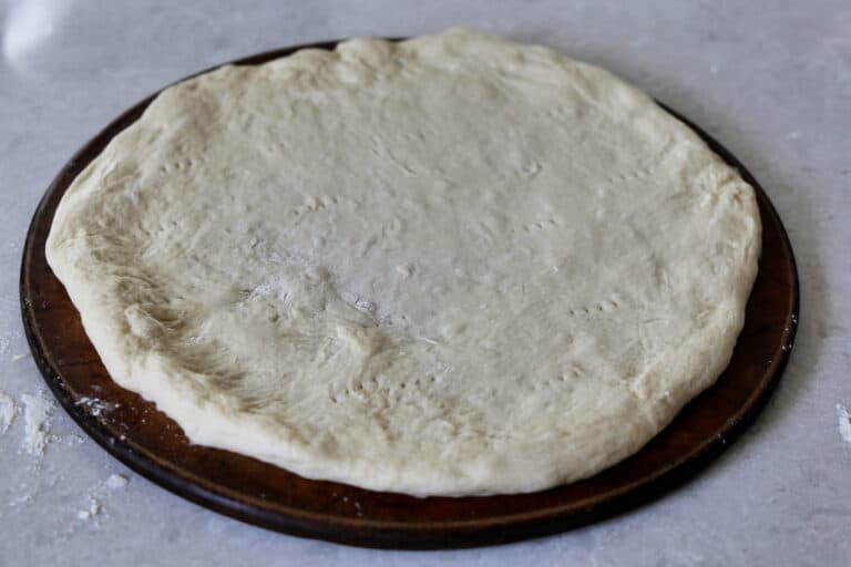 rolled out pizza dough