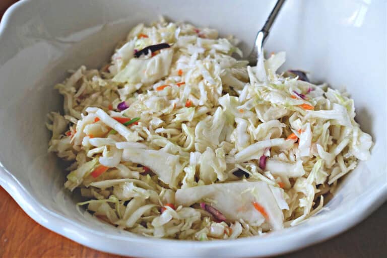 coleslaw made with vinegar and sugar