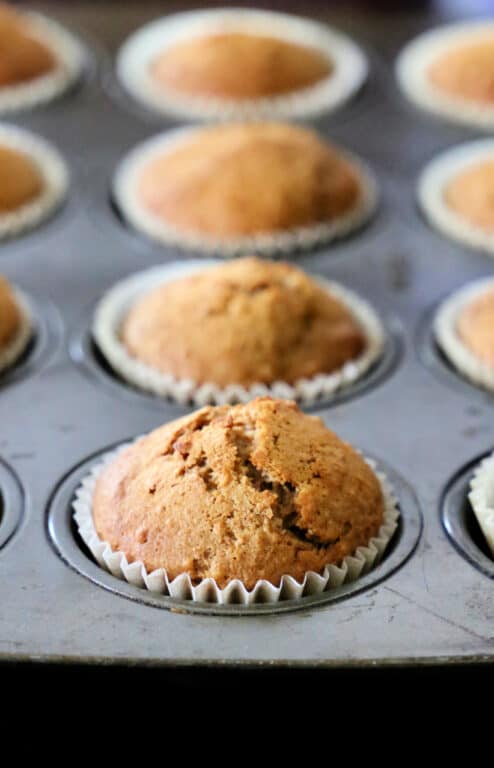 Honey Nut Muffins in muffin tin