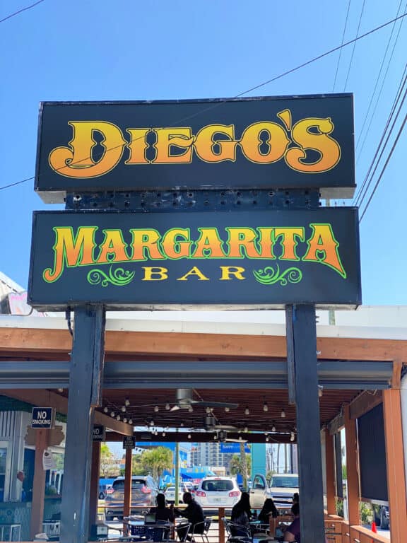 Diego's Margarita Bar sign