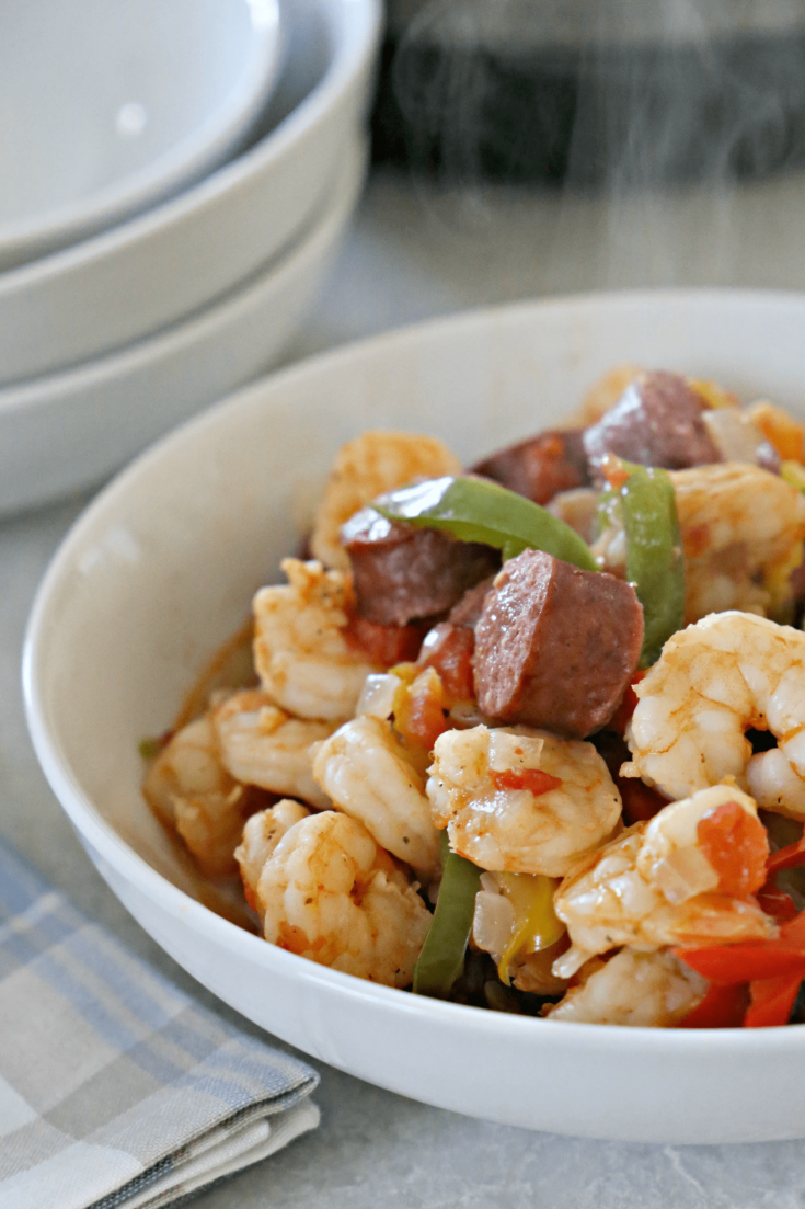 Shrimp, Smoked Sausage, and Peppers
