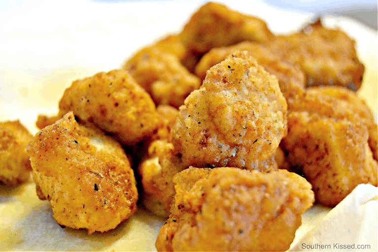 plate with clone of Chick-Fil-A chicken nuggets