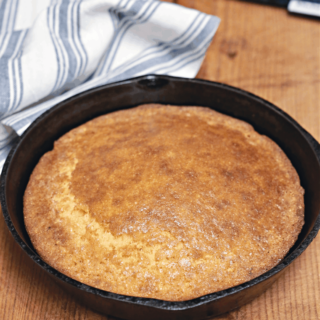 small skillet of cornbread