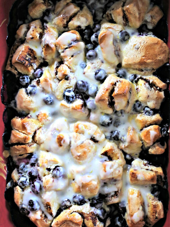 Blueberry Breakfast Bake blueberry breakfast bake in pan