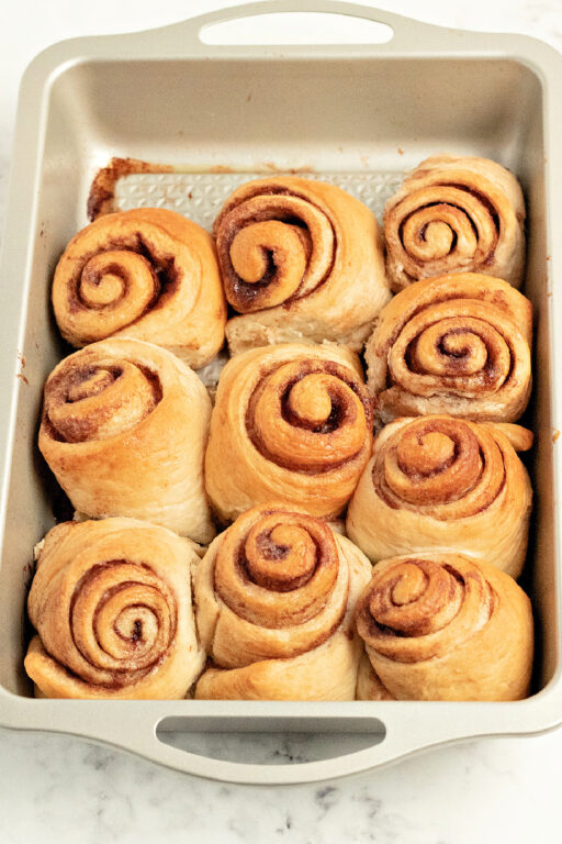 cinnamon rolls in a pan
