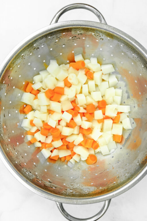 draining vegetables